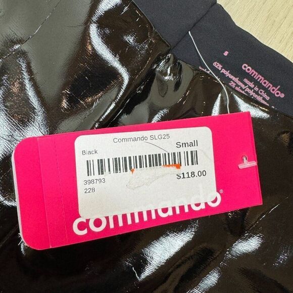 Commando Patent Leather Leggings Size Small Black High Waist Control Top Faux - Picture 5 of 5
